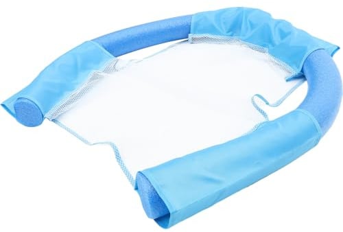 Toyvian Filet Chaise Flottante de Piscine 6,5x150 Cm Bleu, Flotteur Natation pour Adultes et Garçon et Filles, Siège Flottant Ergonomique Léger et Pliable, Accessoire Piscine pour Détente