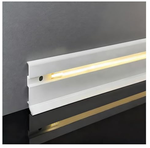 Profilo in alluminio per LED, Battiscopa con profilo a canale in alluminio e modanatura a parete for illuminazione a LED e decorazioni 40-80 mm(C,80mm/3.14in)