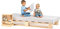 sunnypillow 100x200 cm Palettenbett aus Holz Holzbett Massivholzbett Bett aus Paletten Palettenmöbel Naturholz Fichte europalette 80 90 100 120 140 160 180 200 220 240 x 200 cm