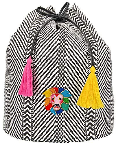 Depesche 10977 Rucksack mit Zugband TOPModel Black and White, ca. 26 x 17 x 36 cm