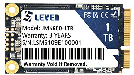 LEVEN mSATA SSD 1 TB 3D NAND TLC SATA III 6 Gb/s, mSATA (30 x 50,9 mm) unidad de estado sólido interna - Compatible con PC de sobremesa - (JMS600-1TB)