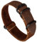 Benchmark Basics Zulu Crazy Horse Uhrenarmband, Leder, geölt, NATO-Band (24 mm, dunkelbraunes PVD)