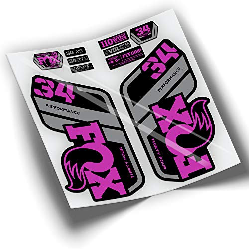 Autocollants fourche vélo Fox 34 Performance 2021 Bicolor WP416 Fuchsia