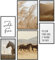 Papierschmiede® Mood Poster Set Wild and Free, Deko Bilder Wohnzimmer, 2x DIN A4 und 4x DIN A5, Home Decoration Boho Style Boho Pferde Weide Getreide Beige - Wandposter ohne Rahmen