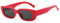 RUNHUIS Retro Rechteck Sonnenbrille Damen Herren Vintage Small Square Fashion Brille Rot