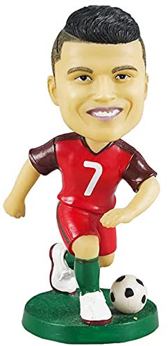 FANwenfeng Fußballspieler Star Kopfschütteln Auto Dekoration Fans Charakter Modell Figurine Ornamente Desktop Ornament für Freund Freundin Student Geschenk (Cristiano Ronaldo)