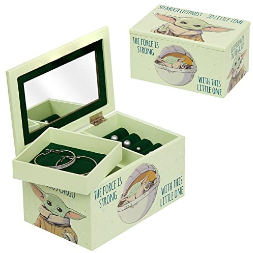 Star Wars The Mandalorian Grogu SO MUCH CUTENESS SO LITTLE TIME Jewelry Box Jewelry Organizer, Officially Licensed