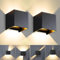 CANMEIJIA LED Wandleuchte Innen Wandlampe 3000K Warmweiß 12W LED Außenwandleuchte 2 Pcs IP65 Wandbeleuchtung Up Down Wandleuchten Aussen für Schlafzimmer Wohnzimmer Garten Korridor Balkon, Schwarz