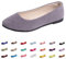 Hwalleum Women's Ballet Flats, Womens Simple Casual Flat Shoes Solid Color Pumps Ladies Girls Dolly Ballet Ballerina Work Smart Office Formal Comfort Pointed Toe Slip On Flats Shoes Grey