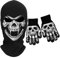 SGHE Skelett Schädel Halloween Sturmhaube Vollgesichtsmaske Mit Totenkopf-Handschuhe für Geschenk Spiel Cosplay Kostüm Radfahren Outdoor Sport Camping Wandern Warm
