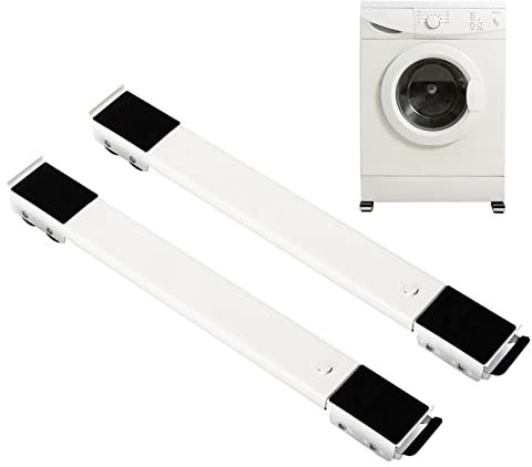 XLHWJCP Einstellbare Waschmaschinen Untergestell Sockel Waschmaschine Stehen Beweglichen Laden Sie 300 kg Podeste Rahmen für Wagen schwere Möbel Kühlschrank Trockner Geschirrspüler (2 Packs,White)