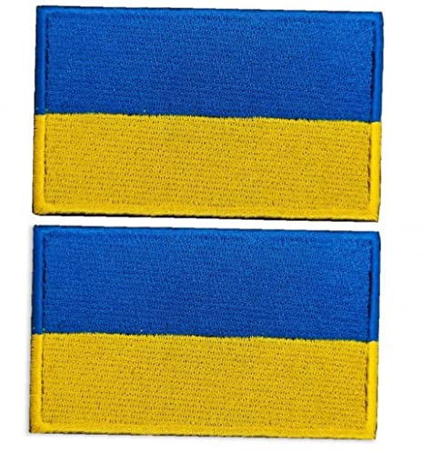 Ukraine Bestickter Patch, 2 Pcs Ukrainische Flagge Klettverschluss Patches Applique Gelbblau