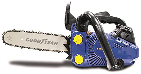 Goodyear - Motosierra de Poda a Gasolina 24,5 cm – Motosierra Ligera y Compacta para Jardín con Auto-Choke, Easy Start, Mango Antideslizante, Tool-Free, Espada 10” y Cadena 3/8”