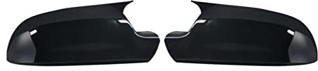 Spiegelkappen Für Audi A4 A5 B8 A3 A6 C6 Q3 Schwarz Vollständiger Ersatz Mit Clips Autotür Seitenspiegelkappen Rückspiegelabdeckung Carbon Look Seitenspiegelkappe (Farbe : Bright Black)