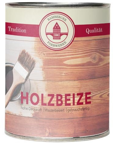 Bamberger Farbwerke Holzbeize Wasserbeize 2,5L (Teak) | Tischlerbeize auf Wasserbasis für Möbel, Türen, Treppen und Massivholz – betont die Maserung, gleichmäßiges Ergebnis