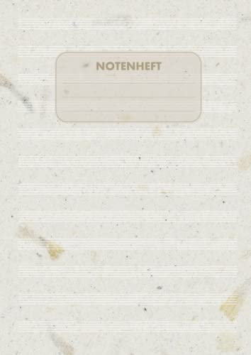 Notenheft: Notenpapier A4 - Musikheft mit Notenlinien - 100 Seiten Blanko Notenblätter
