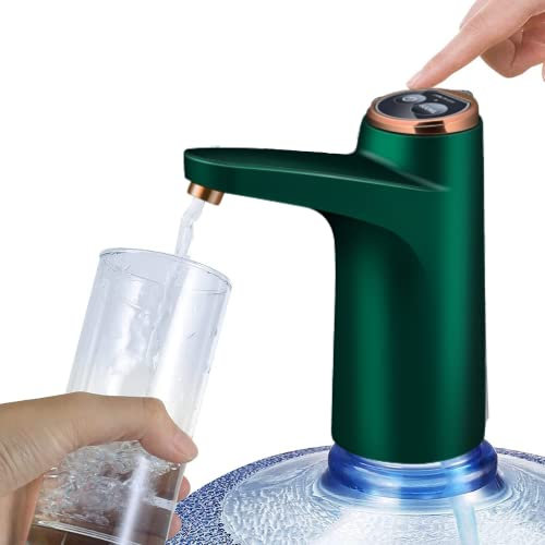 NK Wasserspender - LED-Anzeige, USB-Akku 1200 mAh, Silikonmaterial, kompatibel mit 4,5L 5L 7,5L 10L 11,3L 15L 18,9L (3,8 und 4,8cm Adapter) - Grün