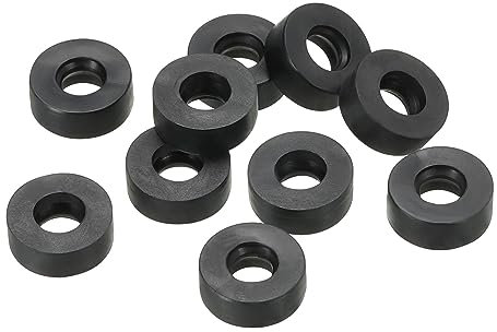 PATIKIL M6 Arandela Plana de Goma, 40Pcs Arandela Plana de Plástico Redondo Juntas Toricas Sellado Espaciador para Tubería Manguera Sujetador Perno, 6x12x4.5mm (ID*OD*Gorsor), Negro