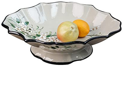 OQHAIR Fruteros Exquisito Plato de Frutas de cerámica Hogar Sala de Estar Mesa de Centro Mesa de Comedor Frutero Grande Bandeja de cerámica Retro Bandeja de Almacenamiento Cesta de Frutas