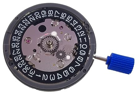 Kahdsvby NH34 Hochpräzises Uhrwerk NH34 GMT-Funktion Kalender 3 Uhr Automatikwerk Ersatzteile Schwarzer Kalender