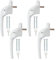 Bwintech 4 Pcs Offset White UPVC Aluminium Window Handle, Left Hand, 43mm Spindle for Indoor and Outdoor UPVC Window