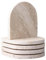 WORHE Lot de 5 dessous de verre en marbre naturel pour décoration de maison, table basse, tapis de tasse en pierre de style moderne pour pendaison de crémaillère, fête, hôtel, bar, cadeau de Noël,