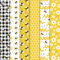 Whaline Baumwollstoffbündel mit Bienen-Gänseblümchen, Wabenmuster, kariert, Fat Quarter, Bienen-Thema, Quilten, Patchwork-Quadrate für Sommer, DIY, handgefertigte Basteldekoration, 45,7 x 55,9 cm, 6