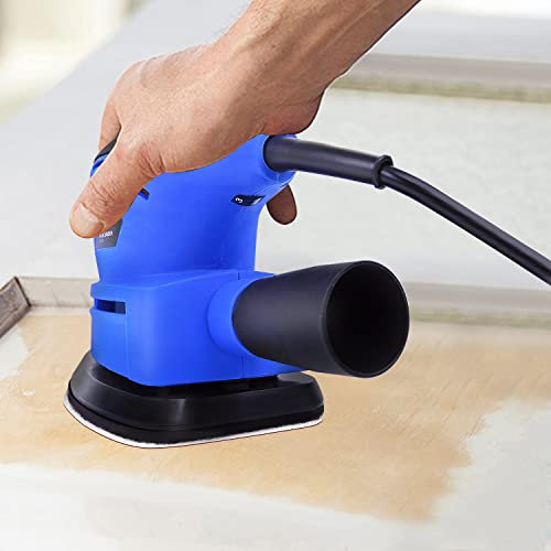 Sander, 130W Electric Mouse Sander for Wood with Dust Collector, 12000RPM Wall Sander Detail Sander with 6Pcs Sander Pads, Soft Grip Handle, Suitable for Sanding, Polishing, Gift for Men Dad