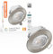 paul russells LED Recessed Tilt Downlight, 4.8W 500LM, Warm/Cool/Day White 3 Adjustable CCT, IP44, Round (Not Dimmable) Spotlight for Kitchen, Living & Bathroom Ceiling Lights, 1 Pack (Brush Nickel)