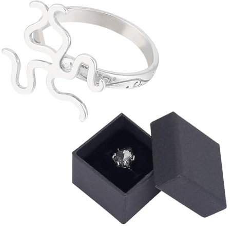 NBEADS 925 Sterling Silber Ring Rohling, 1.5x1.8cm Offene Manschettenring-Fundstücke Einstellbare Claw Prong Ring Blank Einstellungen mit Schmuck Geschenk Boxen für DIY Ring-Schmuck Machen