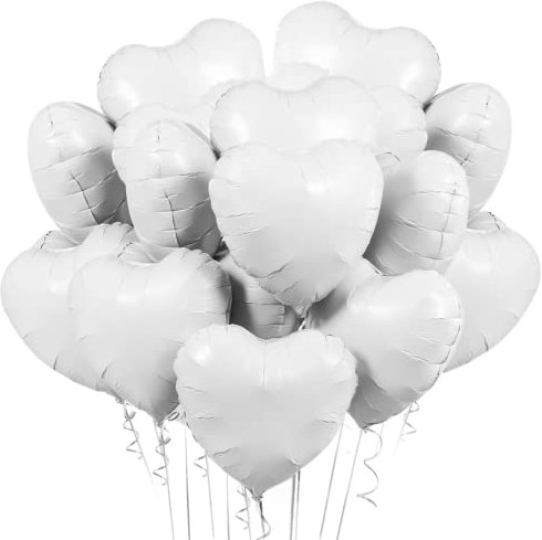 Palloncini Foil Cuore Bianco, 20 Pezzi per Valentines Day, Nozze, Decorazione Festa di Compleanno di San Valentino