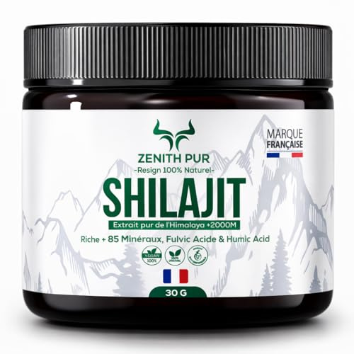 VISERYS Shilajit Pur de l’Himalaya – Résine Minérale Naturelle, Formée Naturellement, Idéale pour un Usage Quotidien et l’Équilibre Minéral