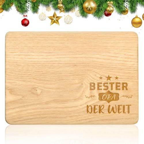Belillpipi Geschenke für Opa Geburtstag Frühstücksbrettchen Holz mit Gravur 'Bester Opa der Welt' Brotbretter als Geschenke für Männer Geburtstagsgeschenke Weihnachts Vatertagsgeschenke für Bester Opa