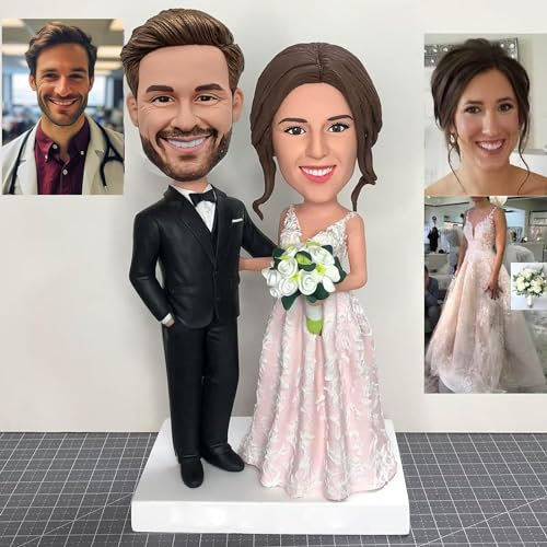 CUSTOMCRrAT Bobblehead-Figur, Personalisierte Benutzerdefinierte Volle, Action-Figur Basierend Auf Ihrem Foto, Individuelle Personalisierte Einzigartige Handgemachte Bobbleheads Figur