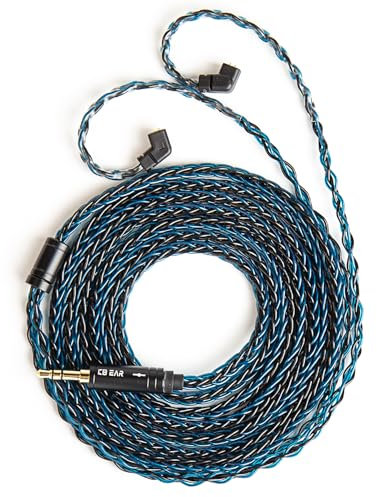 Kbear ST12 Plus 8 Core 4N OFC IEM-Kabel, 2 m lang, versenktes 2-poliges IEM-Kabel, In-Ear-Monitor-Ersatz-Kopfhörerkabel, für KZ ZS10 PRO/ZSN PRO X/CCA CRA Ohrhörer (blau-schwarz, QDC 3,5 mm)