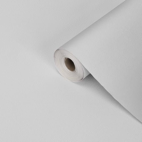 myforHD Selbstklebend Tapete Weißer Möbelaufkleber 40cmX1000cm Verdickt Wandpapier Texturierte Tapete