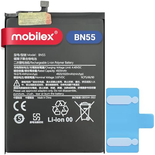 MOBILEX® Batería BN55 para Xiaomi Redmi Note 9S | Interna Repuesto | 5020mAh - OEM | Capacidad Original