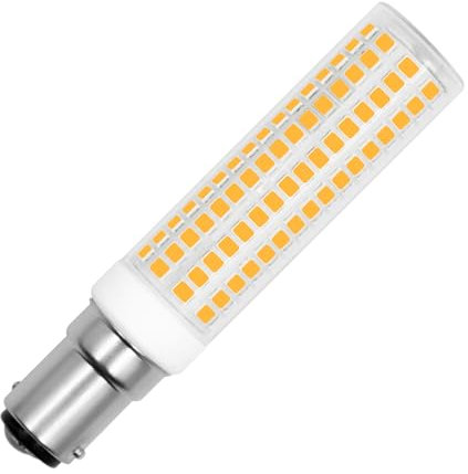 B15d LED 10W Warmweiß Ersetzt für Osram Halolux Ceram 100W 230V Maiskolben Birnen B15 Glühbirne 1100LM B15D Stehlampe Deckenlampe, Doppelkontak SBC 100-265 Volt, 1 Stück