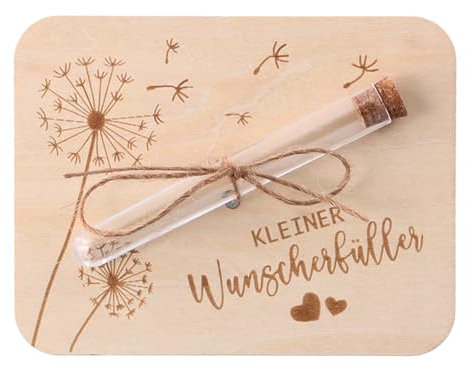 Focenat Geldgeschenke Verpackung aus Holz, Geldgeschenke Geburtstag mit Umschlägen, geldgeschenk holz karte, Wunscherfüller mit Pusteblume, Glück verschenken zum Geburtstag Reisen Hochzeit Jugendweihe