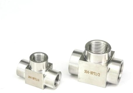REIUAFWYGV 1pc High Pressure M10x1 M14x1.5 M16x1.5 M18x1.5 M20x1.5 Metric Thread Female 304 Stainless Steel Tee 3 Ways Pipe Fitting 300 Bar(M20x1.5)