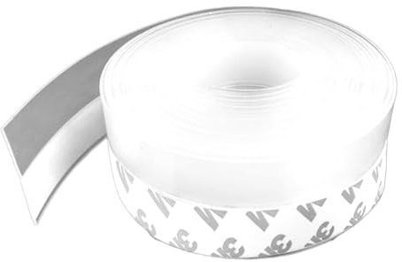 Silicone Seal Door Strip Bottom - 8M/26ft (W: 25MM) Silicone Sealing Sticker Self Adhesive Weather Stripping for Gaps of House, Glass Shower, Window and Door, Weatherproof Soundproof Insect Proof