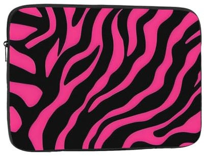 LLKGOT Zebra Tigre Leopardo Rosa Stampa Antiurto Portatile Laptop Sleeve Bag 13 pollici per Uomini Donne Viaggi d'affari, Ufficio Uso quotidiano