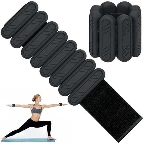 KOOOGEAR Lot de 2 manchettes lestées réglables pour fitness, pilates, yoga, aérobic et jogging (noir,2x0.5 kg)