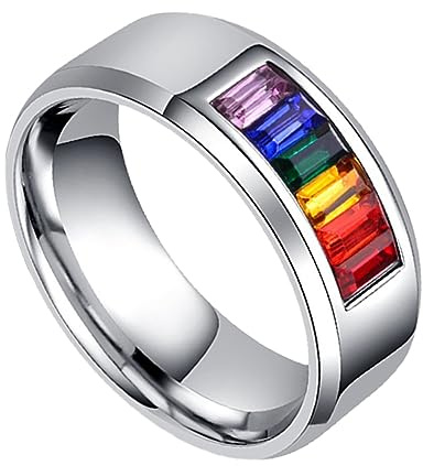 Homoyoyo Anillo De Orgullo Bandera Arcoíris Joyería De Moda Para Dedos Anillo Decorativo Para Regalar Eventos De Cariño Duradero