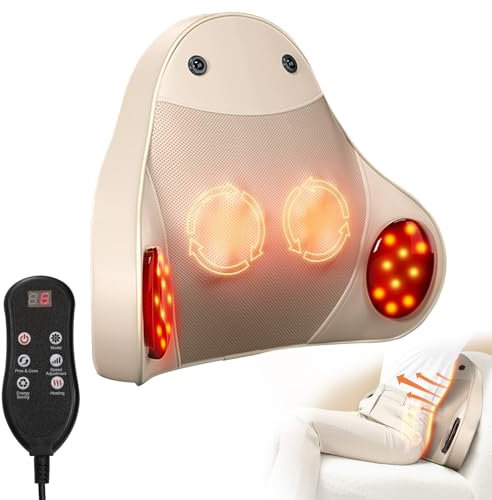 LORESJOY Nackenmassagegerät, Rückenmassagegerät, Shiatsu Massagegerät, Shiatsu Massage Matte, Massagekissen für Nacken Schulter Rücken Beine, mit 3D Rotierenden Massageköpfen