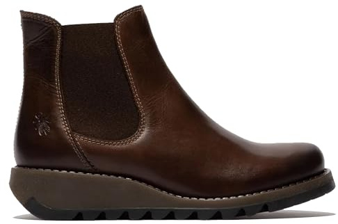 Fly Womens SALV Chelsea Leather Ankle Casual Wedge Heel Boots