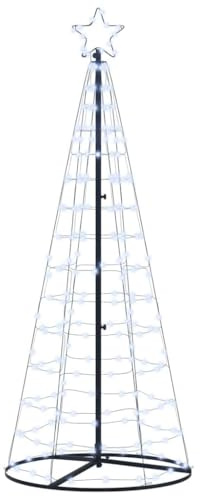 vidaXL Albero di Natale LED con 390 LED Bianco Freddo 250 cm Ferro, Soggiorno, Moderna Decorazione Natalizia a LED, alberello Luminoso, String Lights Festive per Feste, Indoor