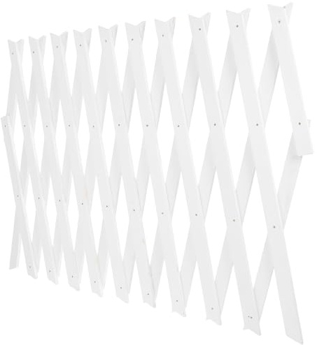 JOINPAYA Verstellbares Holz rankgitter Weiß für Kletterpflanzen Gartenzaun Wandspalier Outdoor Innenbereich Flexibles Zaunelement Dekoratives Klettergerüst