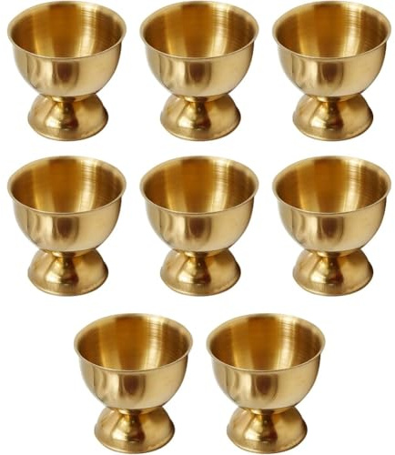 Agwuoetr Stainless Steel Egg Cups, Gold Egg Holder Set of 8 for Hard Soft Boiled Eggs Kitchen Tool