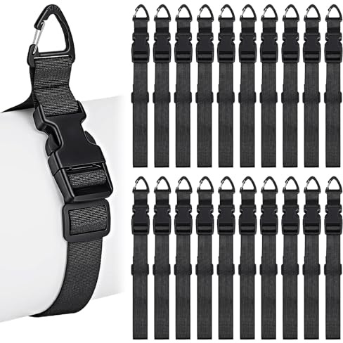 TWINKLEMON 20Pcs Adjustable Extension Cord Holder Organizer,Heavy Duty Storage Straps with Triangle Clips for Cables Wires Rope Hoses,Extension Cord Hanger for Garage Organization and Storage Workshop